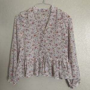 Harper Wren Floral Crop Blouse Size Medium